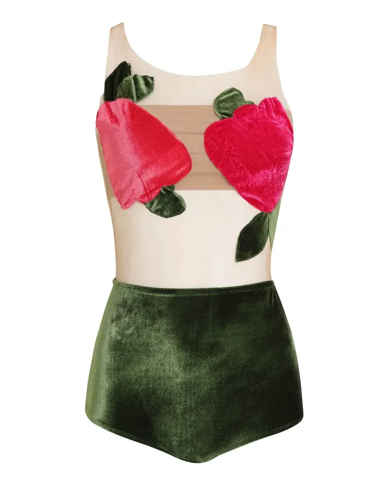 BRIGITTE Carnaval/Festival Caju Badeanzug mit Blumen - Grün Grün