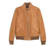 Jacke mit Logo-Stickerei - Braun