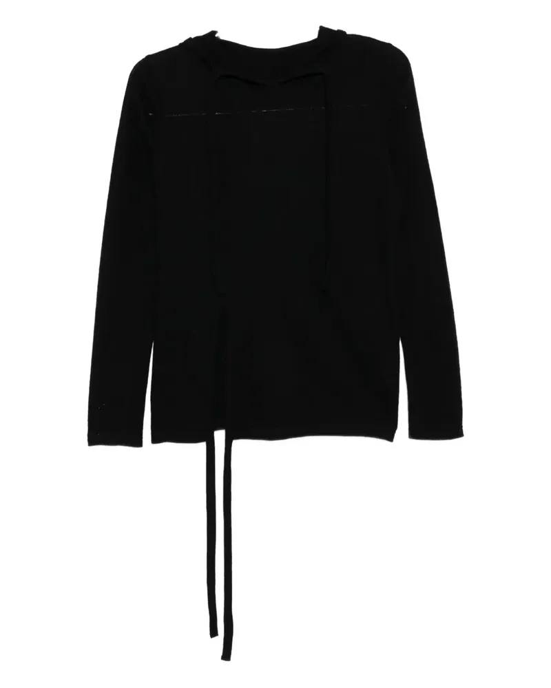 Yohji Yamamoto side-split hoodie - Schwarz Schwarz
