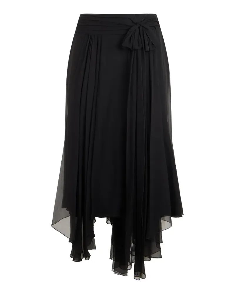 Alberta Ferretti Asymmetrischer Midirock aus Seide - Schwarz Schwarz