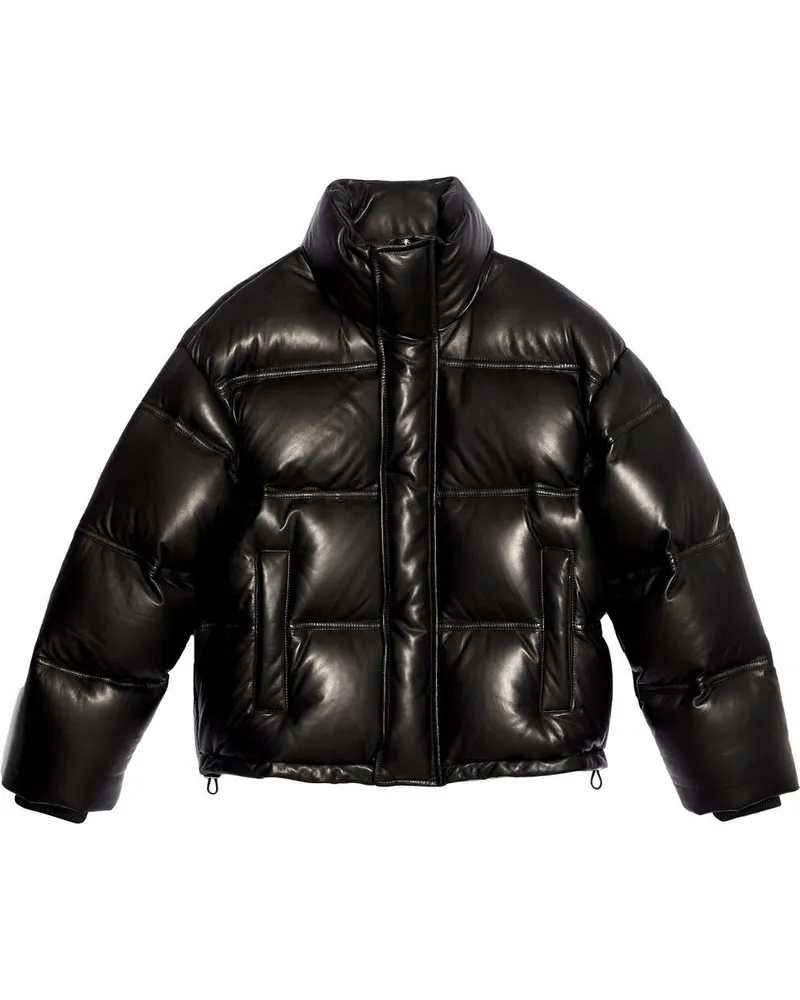 AMI Paris Daunenjacke aus Leder - Schwarz Schwarz
