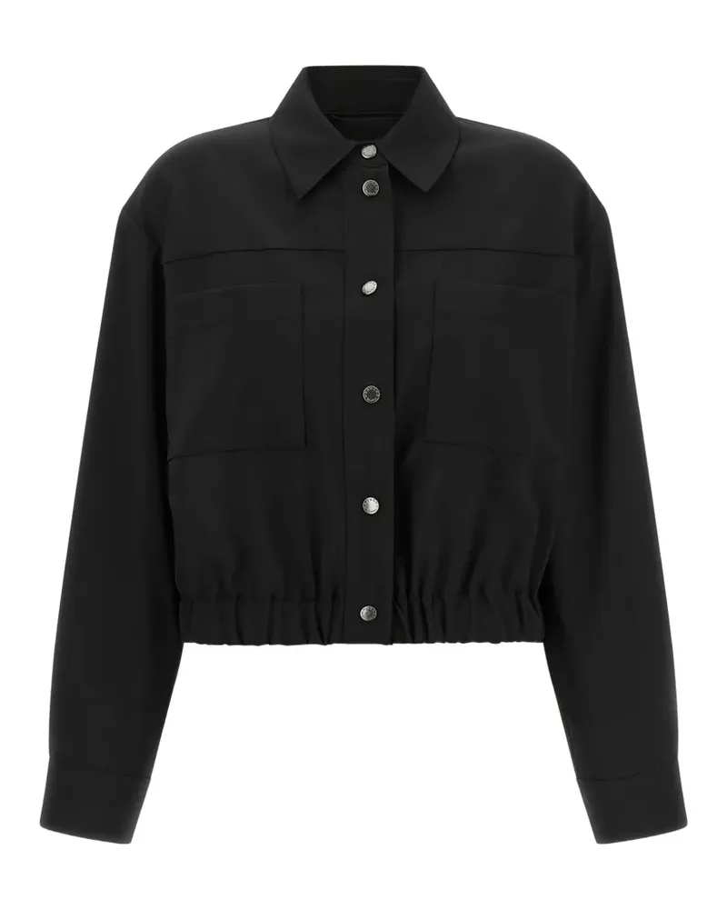 Max Mara Cropped-Jacke mit elastischem Bund - Schwarz Schwarz