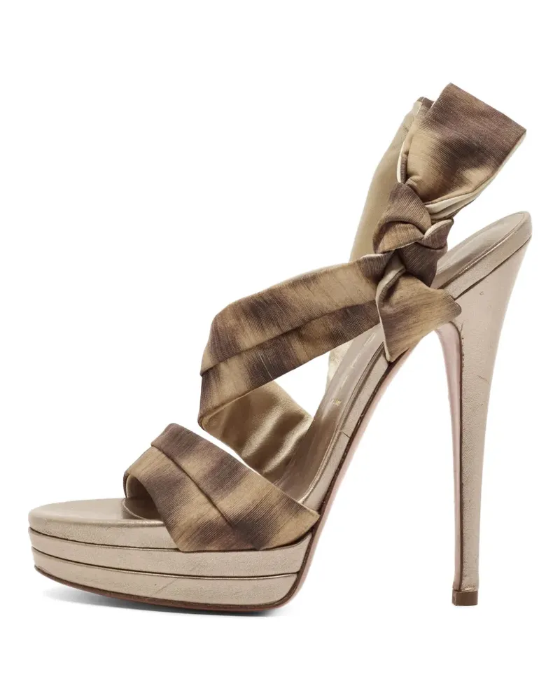 Casadei Plateau-Sandalen mit Absatz und Schleife - Braun Braun