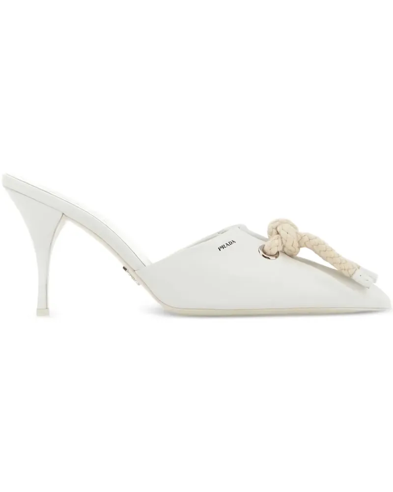 Prada 85mm knot-detail mules - Weiß Weiß