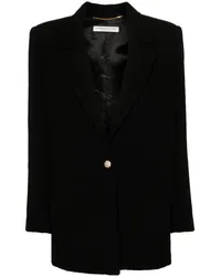 Alessandra Rich Klassischer Tweed-Blazer Schwarz