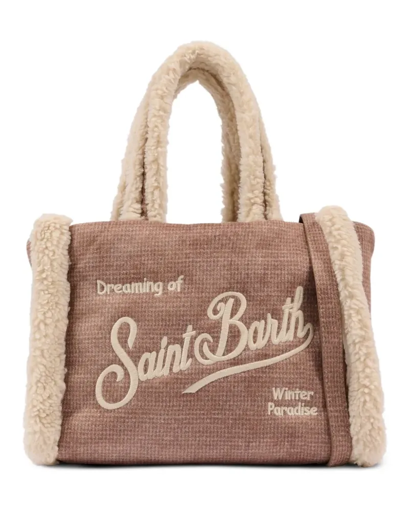 MC2 Saint Barth Bestickte Tasche aus Faux Fur - Braun Braun