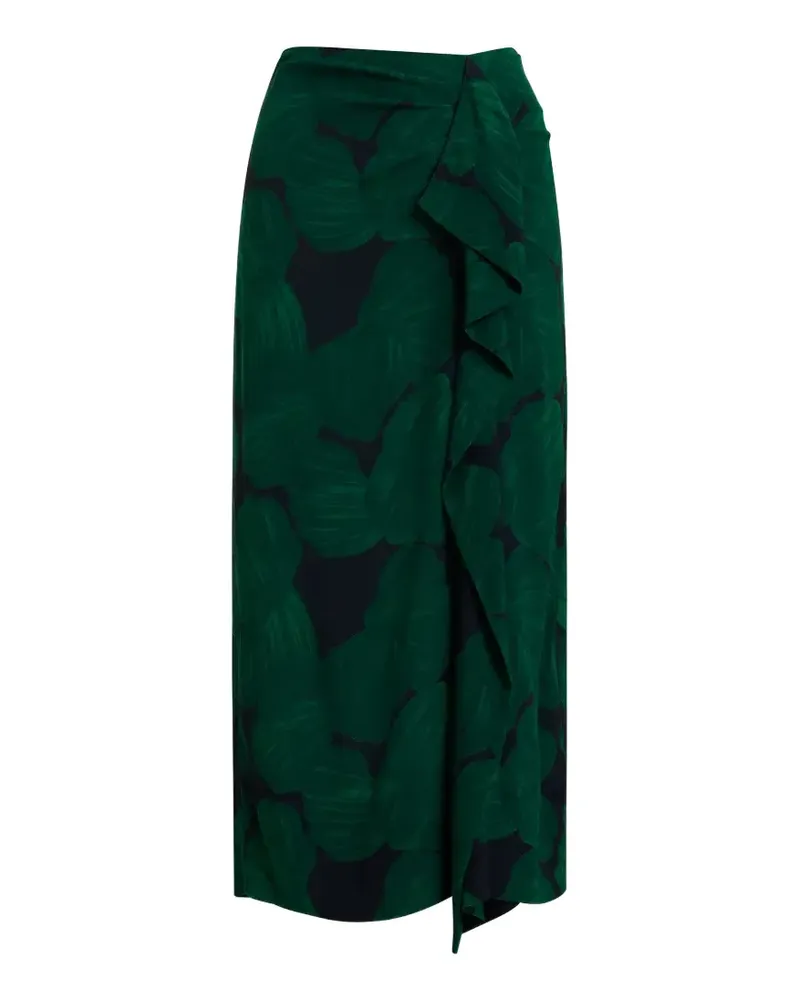 Essentiel floral-print draped mini-skirt - Grün Grün