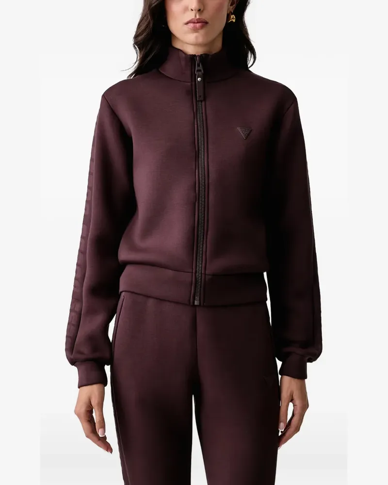 Guess logo-patch zip-up sweatshirt - Rot Rot