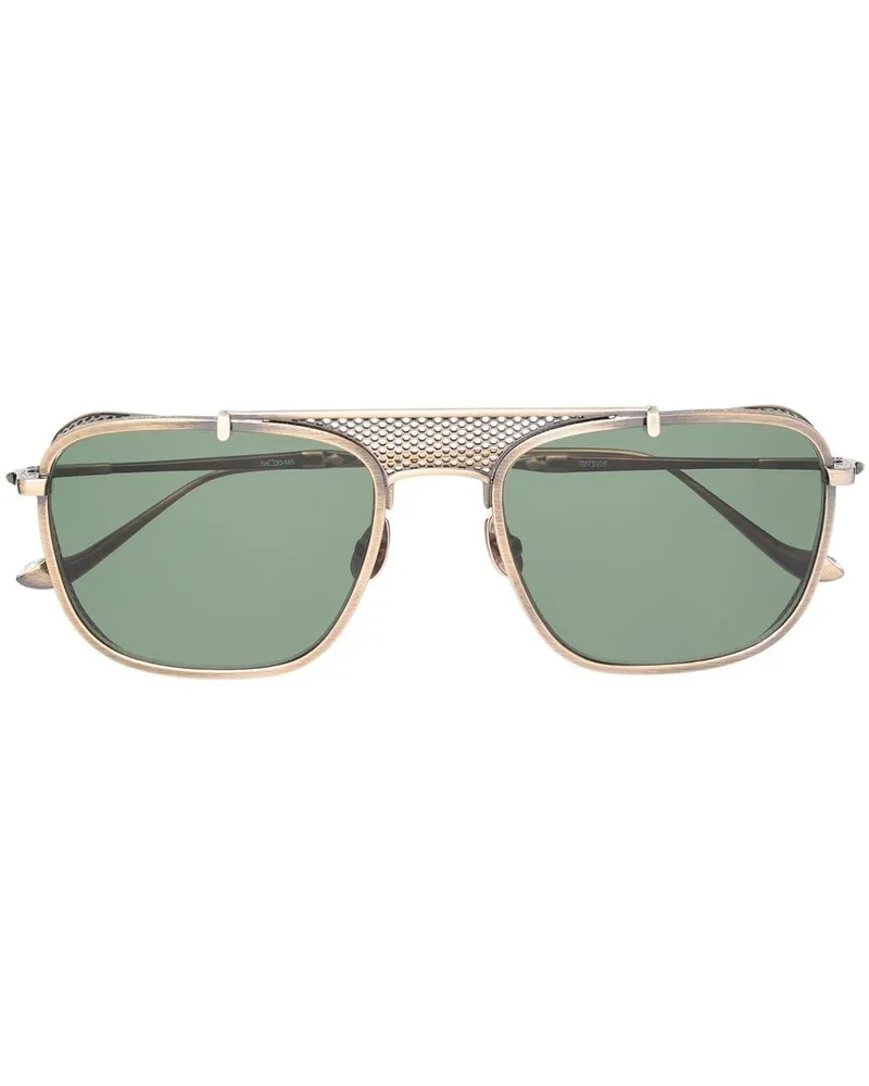 MATSUDA Sonnenbrille mit eckigem Gestell Gold