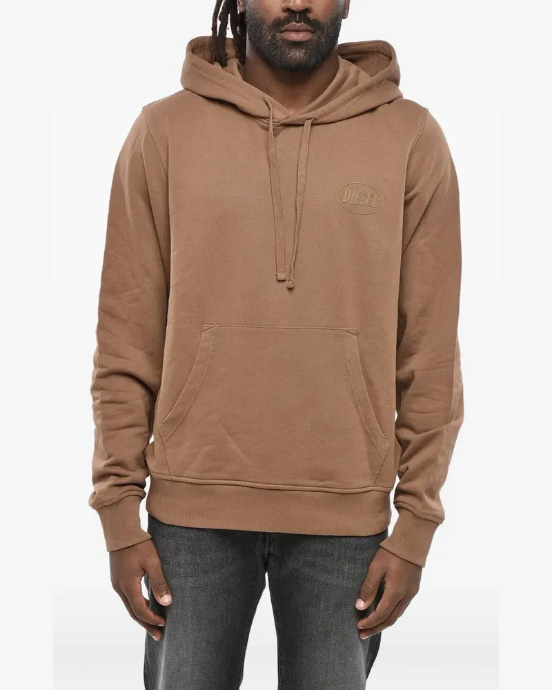 Diesel logo-print drawstring hoodie - Braun Braun