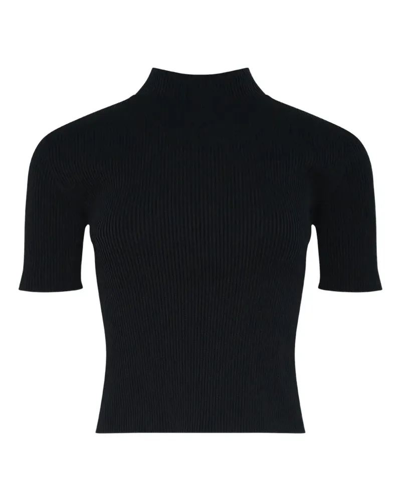 CFCL ribbed-knit short-sleeve top - Schwarz Schwarz
