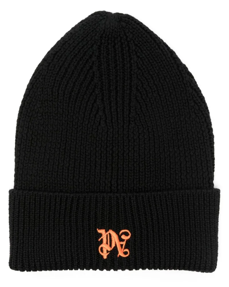 Palm Angels Beanie mit PA-Monogramm Schwarz