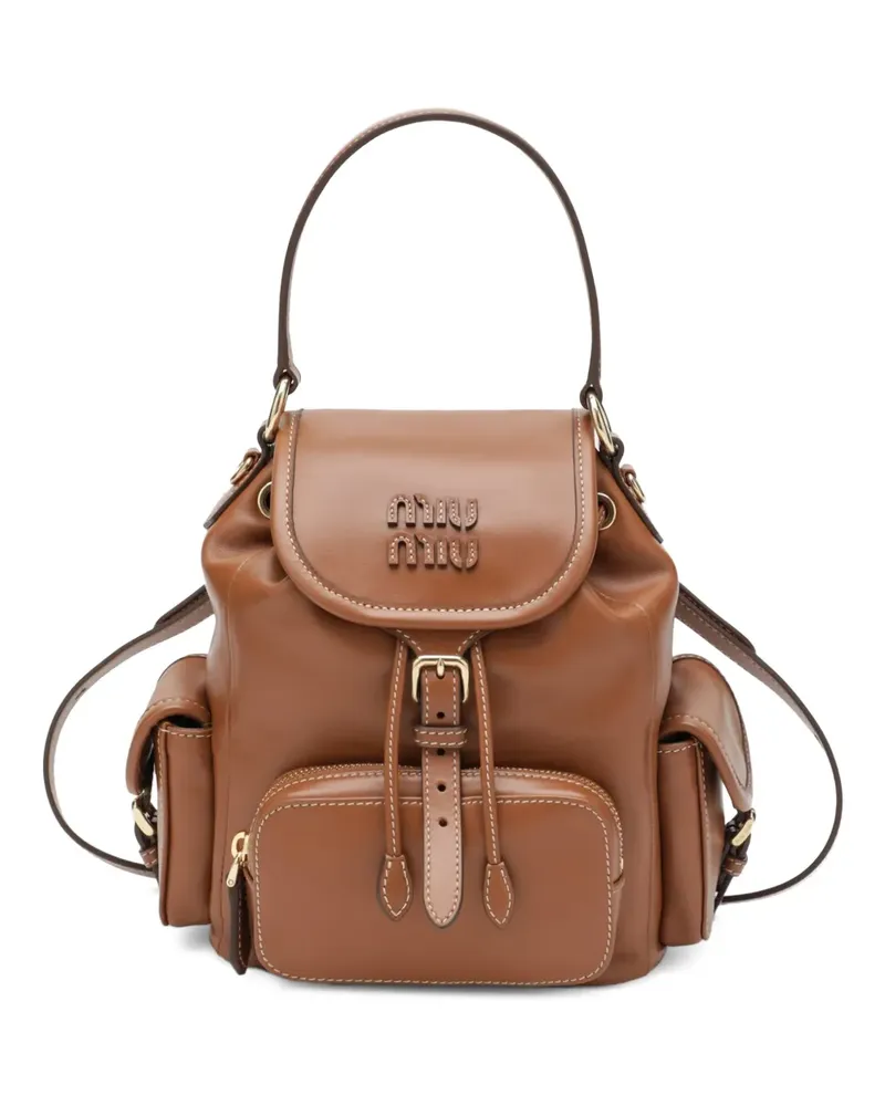 Miu Miu leather backpack - Braun Braun
