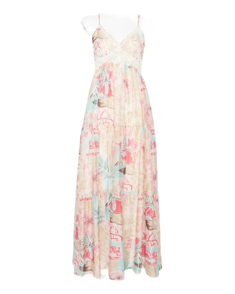 Ermanno Scervino lace floral maxi dress - Nude Nude