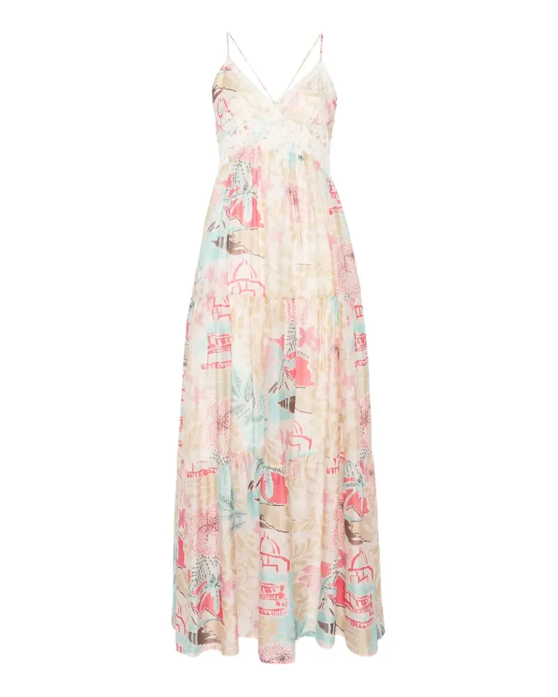 Ermanno Scervino lace floral maxi dress - Nude Nude