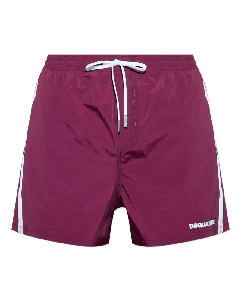 Dsquared2 Badeshorts mit Logo-Stickerei - Violett Violett