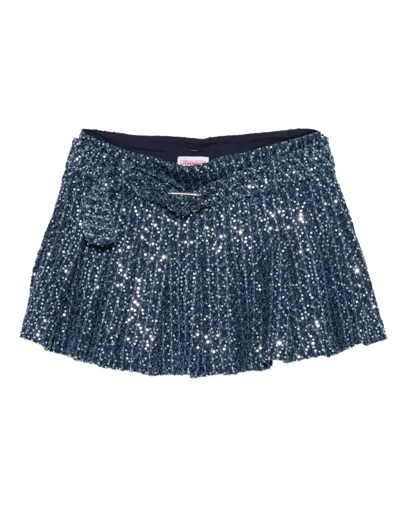 Charles Jeffrey Loverboy Faltenrock mit Pailletten - Blau Blau