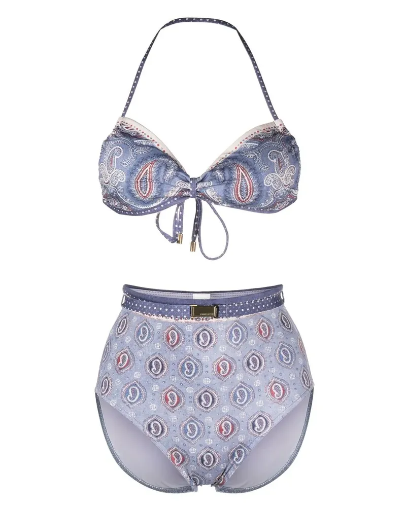 Zimmermann Neckholder-Bikini mit Paisley-Print - Blau Blau