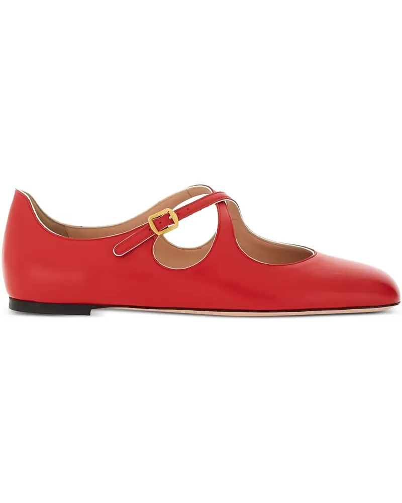 Bally Beliska Ballerinas mit überkreuzten Riemen - Rot Rot
