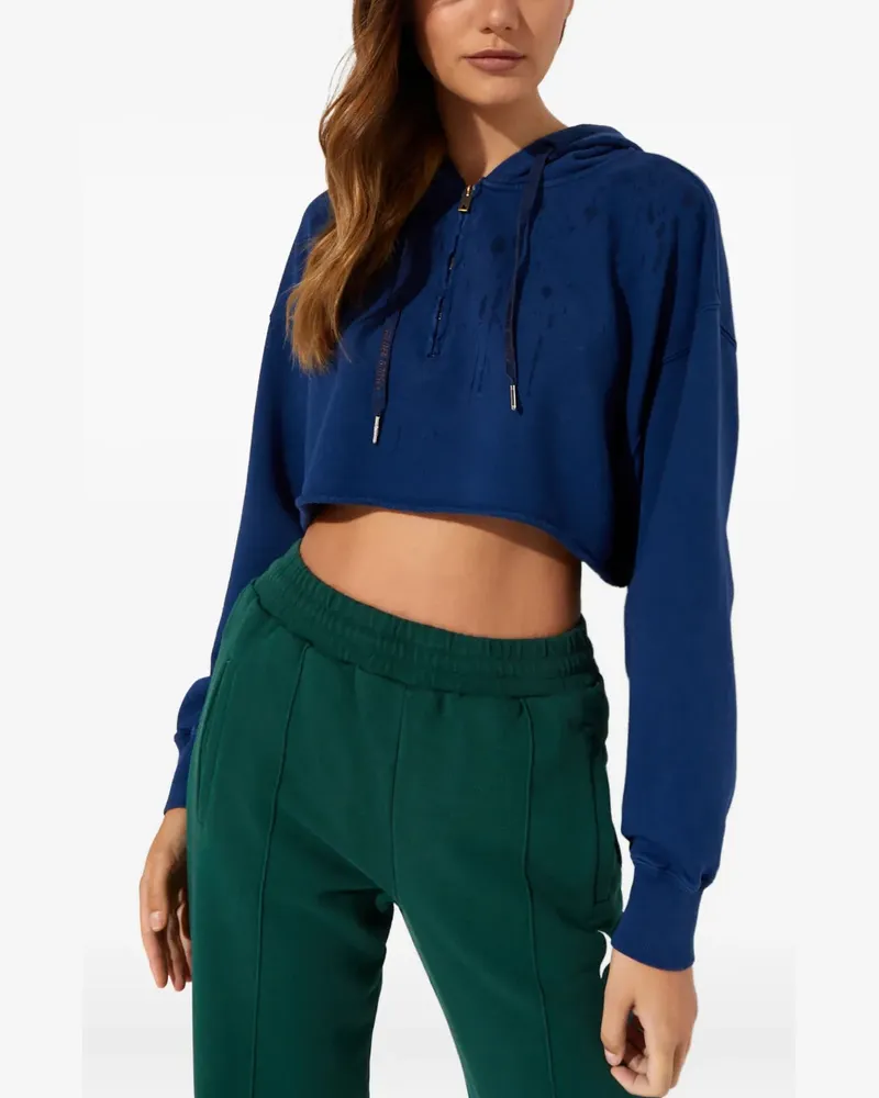 Golden Goose hooded paint-splatter sweater - Blau Blau