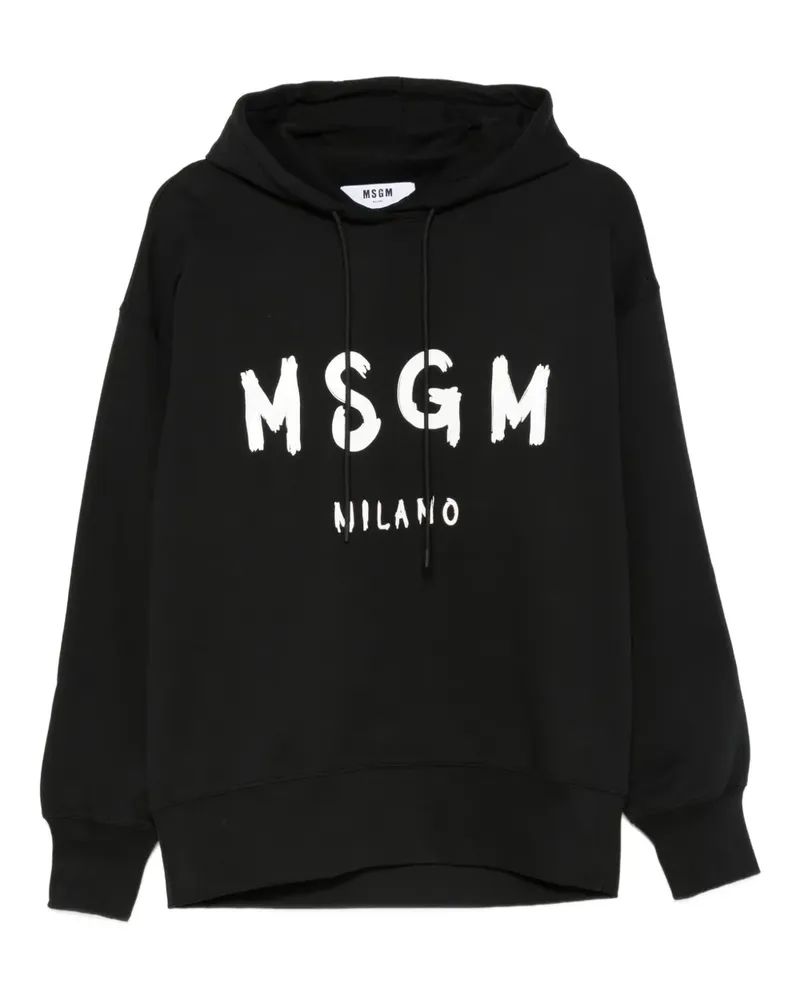 MSGM Hoodie mit Logo-Print - Schwarz Schwarz