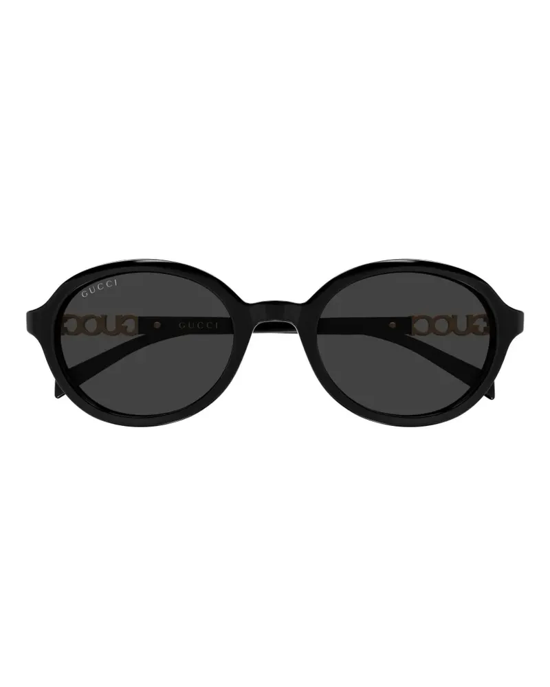Gucci Sonnenbrille mit rundem Gestell - Schwarz Schwarz
