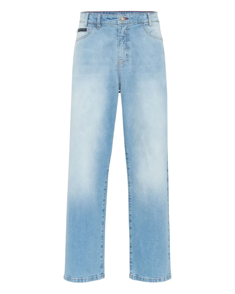 Philipp Plein Jeans mit Logo-Patch - Blau Blau