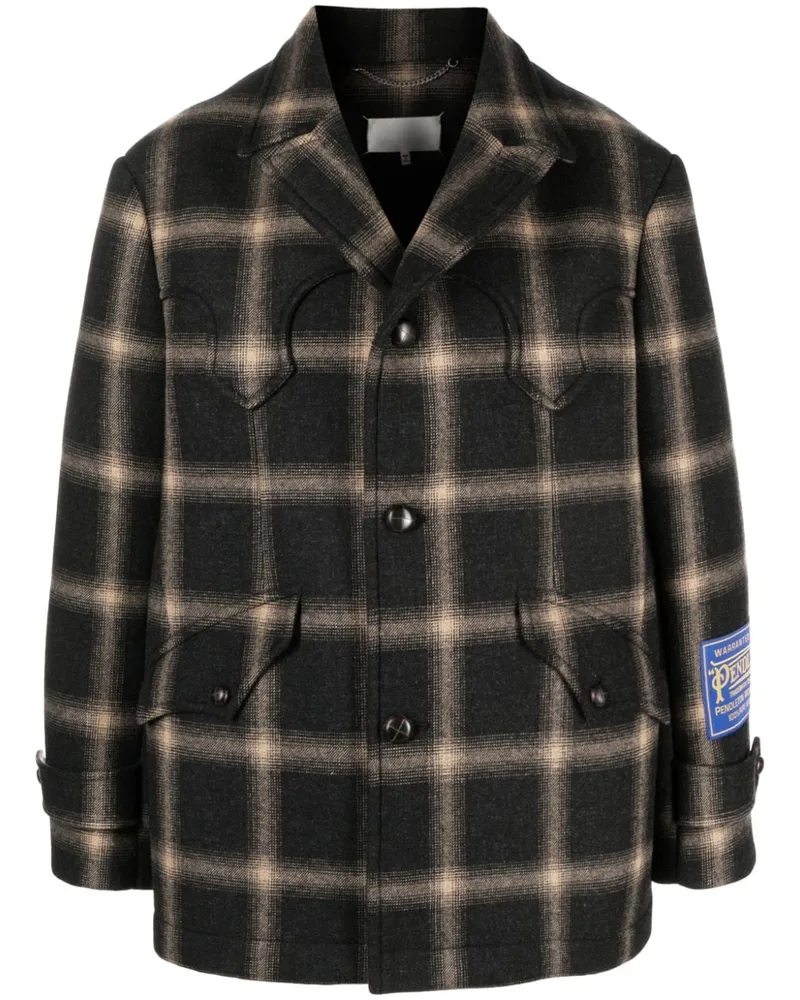 Maison Margiela x Pendleton Mantel mit Karomuster - Braun Braun