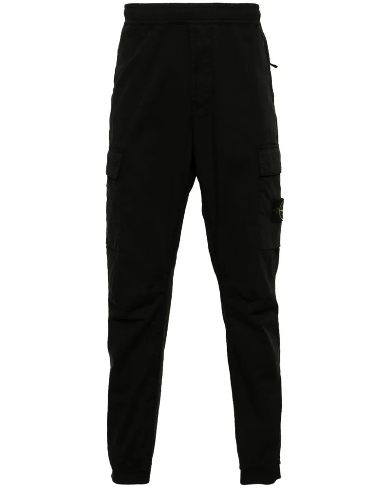 Stone Island Hose mit Kompass-Patch - Schwarz Schwarz