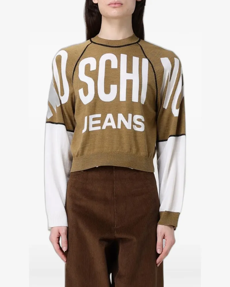 Moschino Pullover mit Logo-Intarsie - Braun Braun