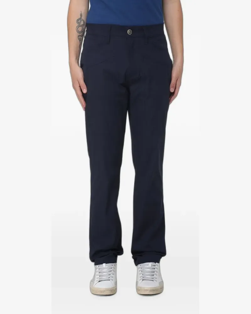 Jeckerson J18 slim-fit gabardine trousers - Blau Blau