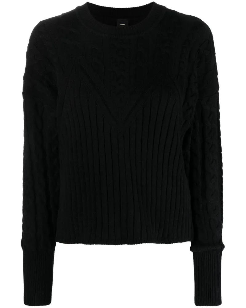 Pinko Pullover aus geripptem Strick - Schwarz Schwarz