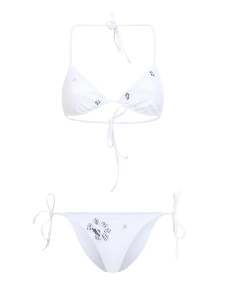 Ermanno Scervino floral-embroidered bikini - Weiß Weiß