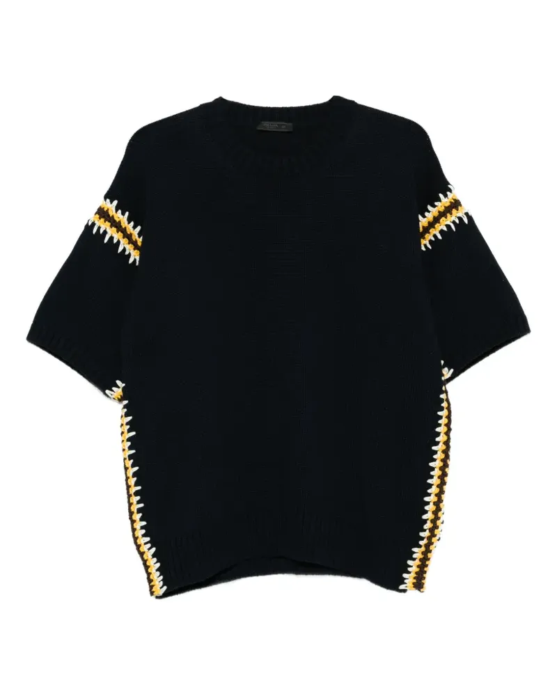Prada striped short-sleeve top - Blau Blau