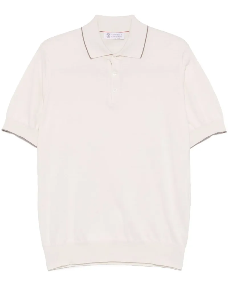 Brunello Cucinelli Poloshirt mit Kontrastdetail - Nude Nude