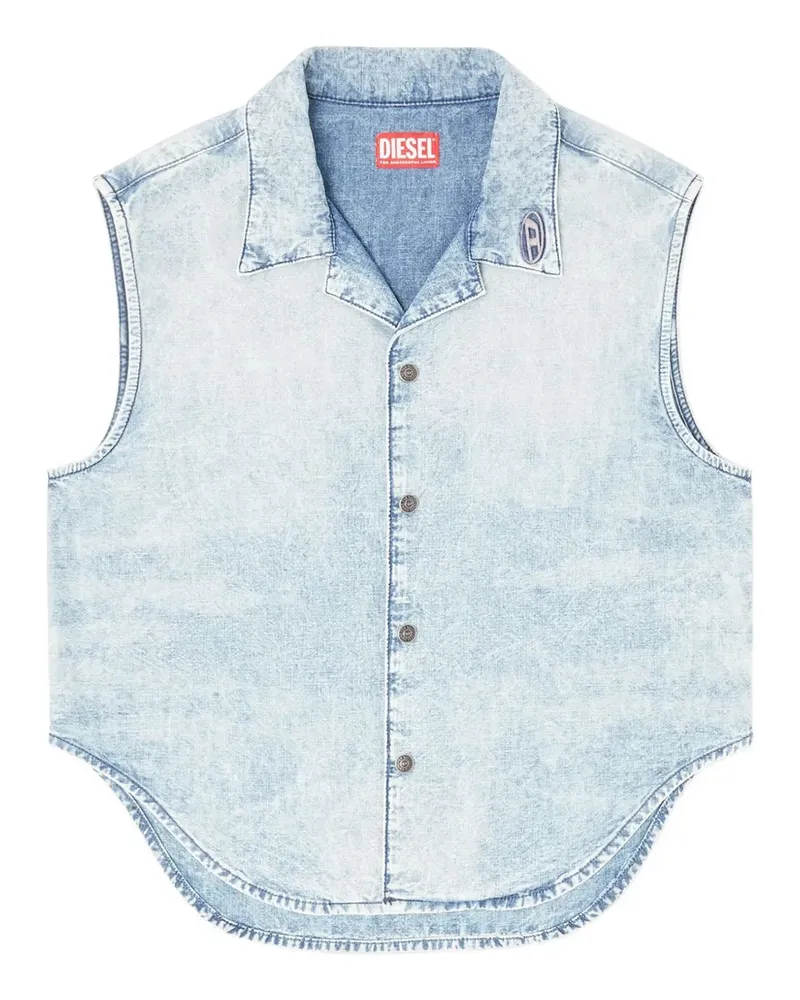 Diesel Jeansweste mit Logo-Stickerei - Blau Blau