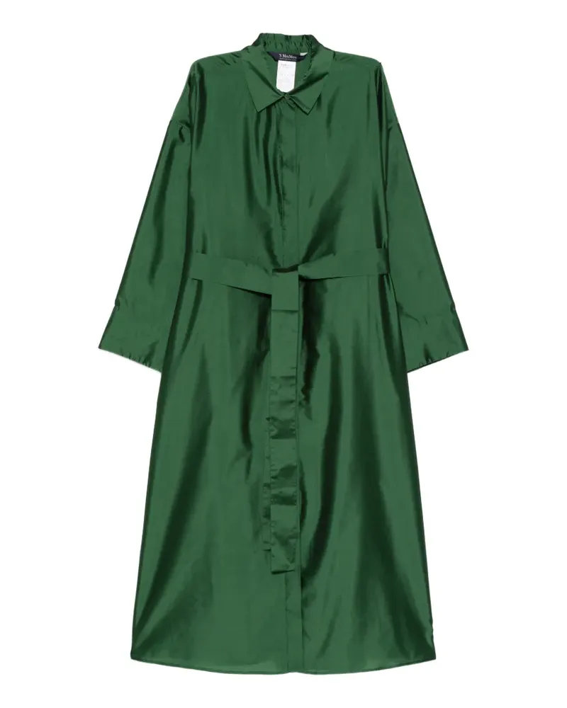 Max Mara Manna belted shirt midi dress - Grün Grün