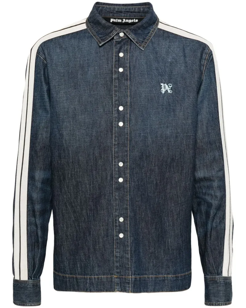 Palm Angels Sportjacke mit Monogramm-Stickerei - Blau Blau