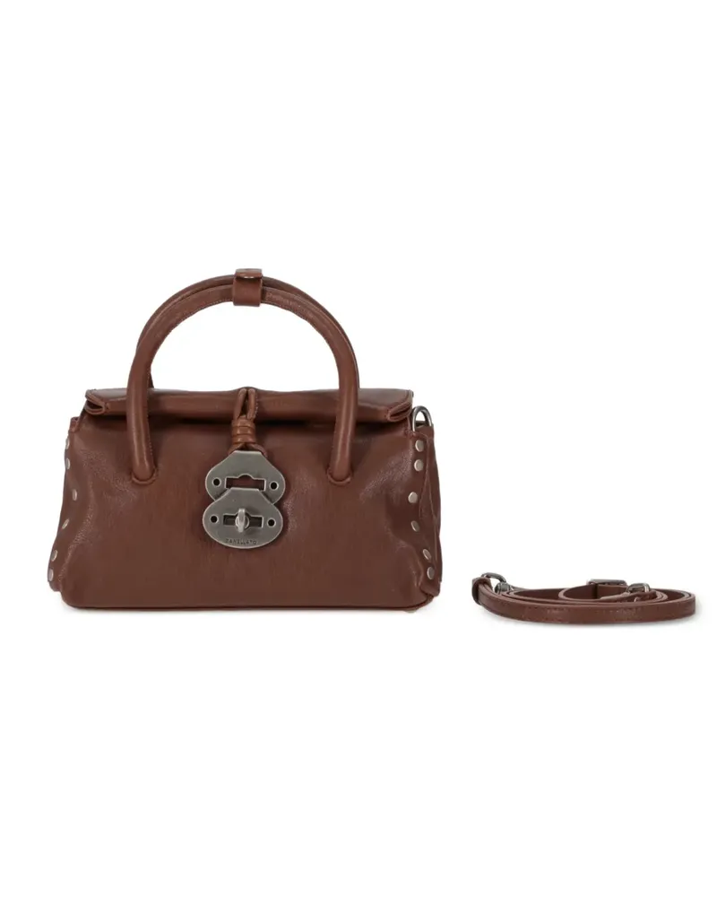 Zanellato Schultertasche mit Nieten - Braun Braun