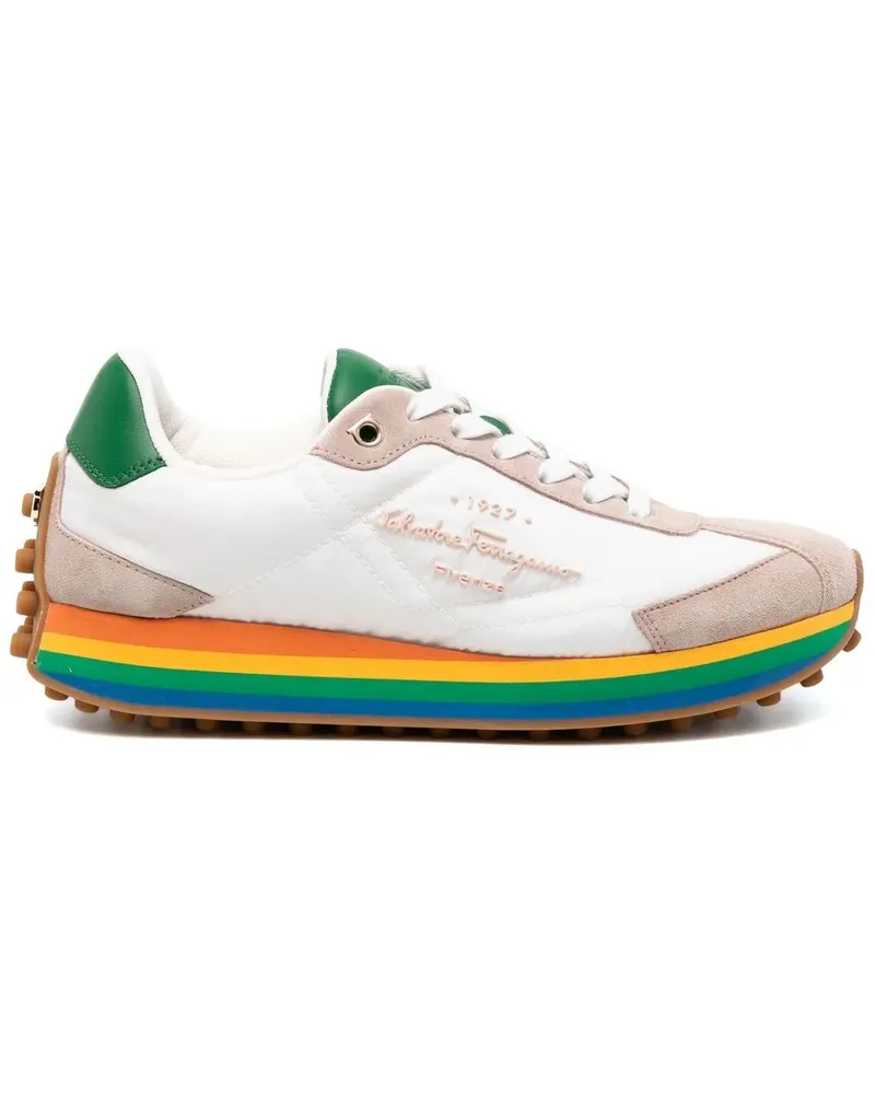 Ferragamo Sneakers mit Regenbogensohle - Weiß Weiß