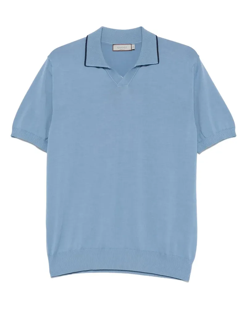 Canali T-Shirt aus Jersey - Blau Blau