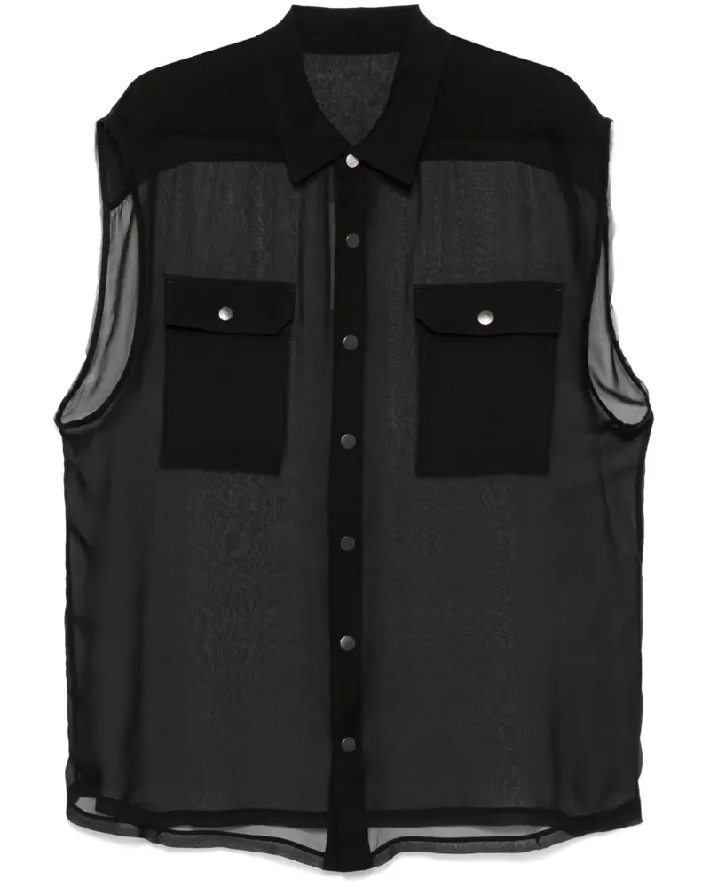 Rick Owens Jumbo Hemd - Schwarz Schwarz