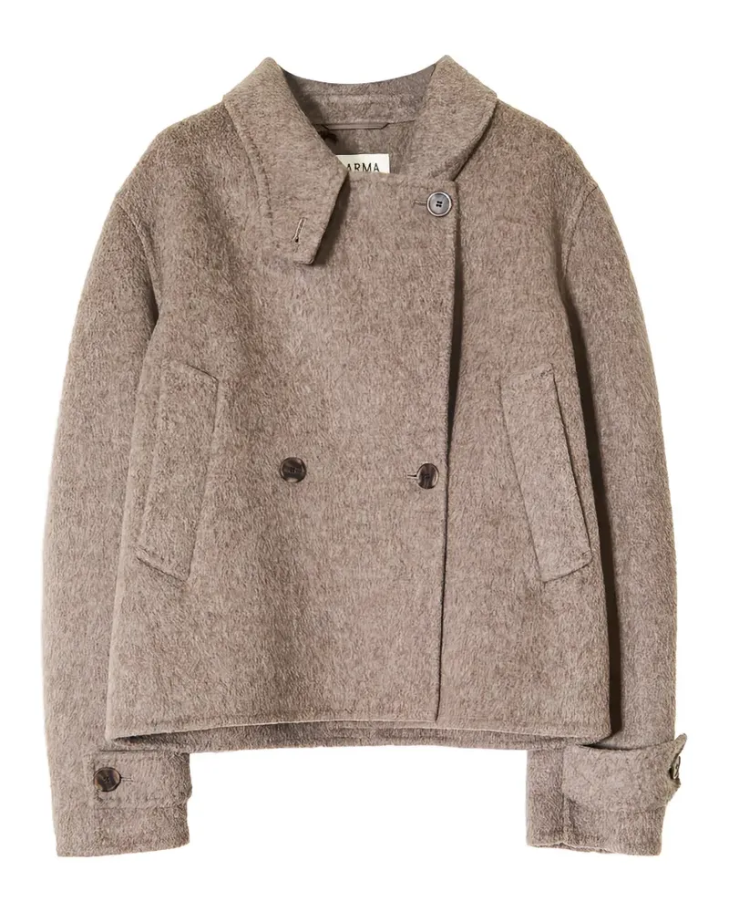 Arma double-breasted cropped jacket - Nude Nude