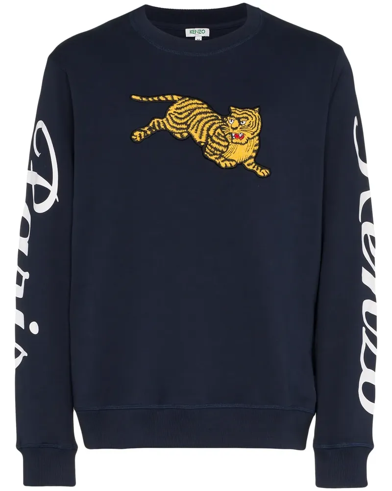 Kenzo Sweatshirt mit Tigermotiv - Blau Blau