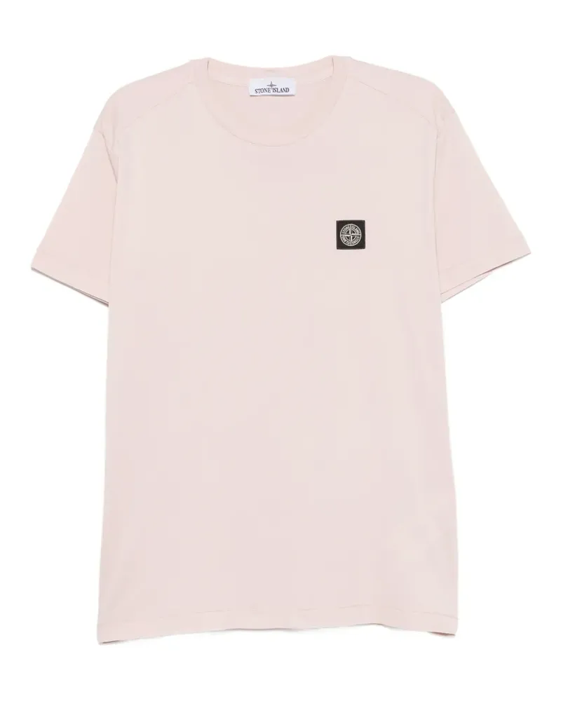 Stone Island T-Shirt mit Logo-Patch - Rosa Rosa