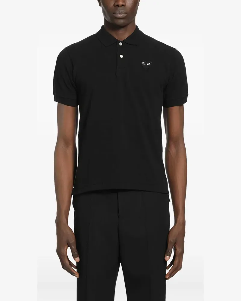 Comme des Garçons Heart cotton piqué polo shirt - Schwarz Schwarz