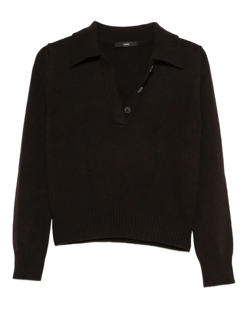 Sapio Pullover mit Poloshirtkragen - Braun Braun