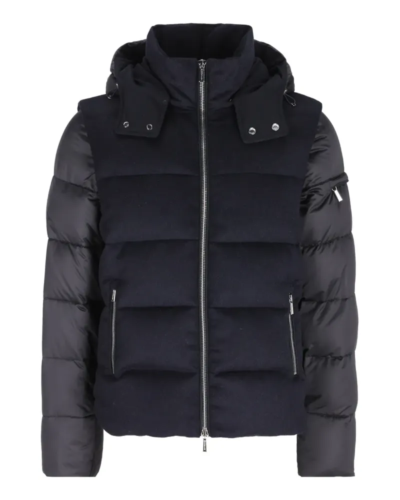 MOORER quilted-panel hooded jacket - Blau Blau