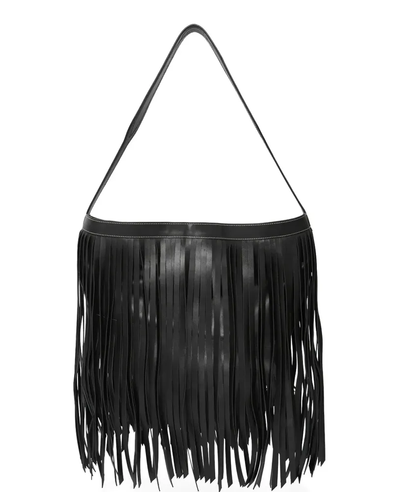 Ann Demeulemeester Jeli Tote Bag mit Fransen - Schwarz Schwarz