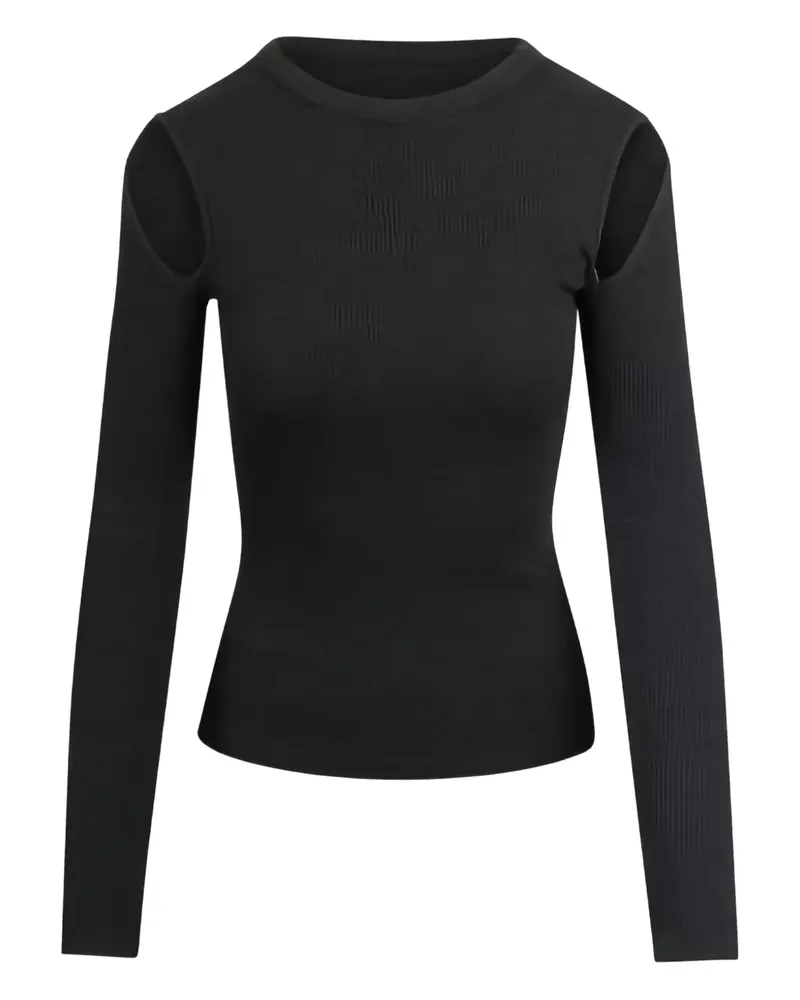 AGOLDE cut-out ribbed long-sleeve top - Grau Grau